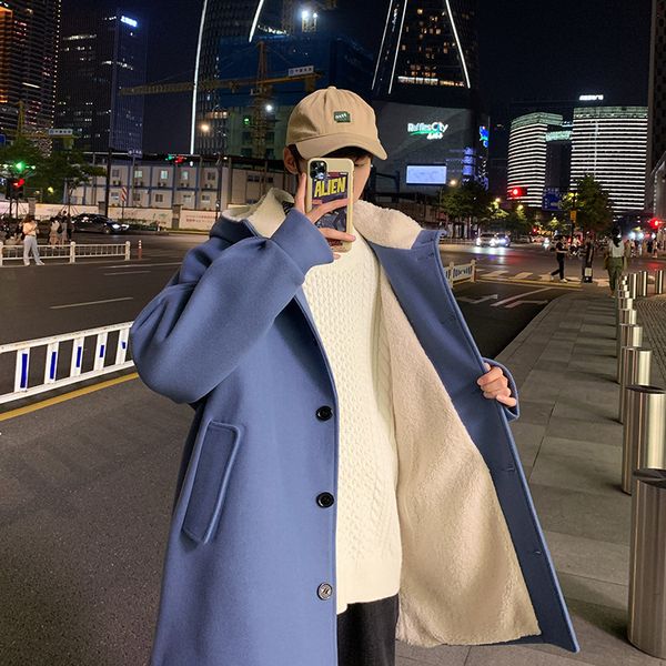 sheep lamb wool student loose plush coat winter new men's hooded windbreaker, Tan;black
sheep lamb wool student loose plush coat winter new men's hooded windbreaker, Tan;black
