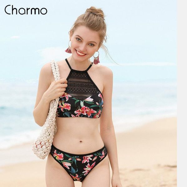 women's swimwear charmo women bikini set vintage floral print mesh hollow out swimsuit bathing suit beachwear bikini1, White;black
women's swimwear charmo women bikini set vintage floral print mesh hollow out swimsuit bathing suit beachwear bikini1, White;black