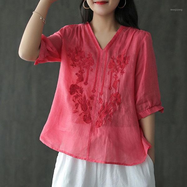 johnature summer fashion retro embroidery v-neck half sleeve all-match 6 color shirt 2020 new loose comfortable women shirt1, White
johnature summer fashion retro embroidery v-neck half sleeve all-match 6 color shirt 2020 new loose comfortable women shirt1, White