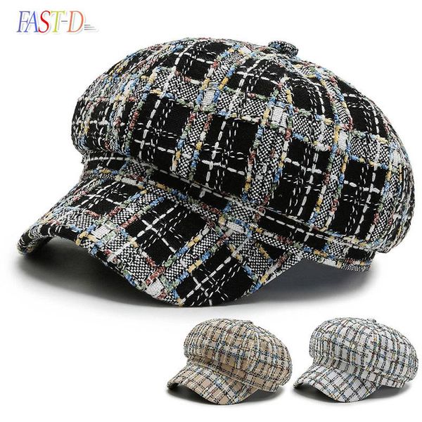 stingy brim hats fast-d 2021 autumn spring tweed caps women octagonal plaid octogonal visor cap british retro fashion wild beret, Blue;gray
stingy brim hats fast-d 2021 autumn spring tweed caps women octagonal plaid octogonal visor cap british retro fashion wild beret, Blue;gray