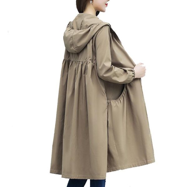 spring autumn long coat thin windbreaker jacket women 2021 new plus size loose hooded women's windbreaker casual jackets, Tan;black
spring autumn long coat thin windbreaker jacket women 2021 new plus size loose hooded women's windbreaker casual jackets, Tan;black