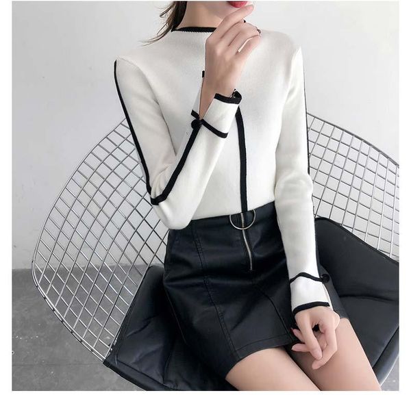 women turtleneck pullover sweater soft jumper long sleeve autumn winter 2020 warm thick slim fit, White;black
women turtleneck pullover sweater soft jumper long sleeve autumn winter 2020 warm thick slim fit, White;black