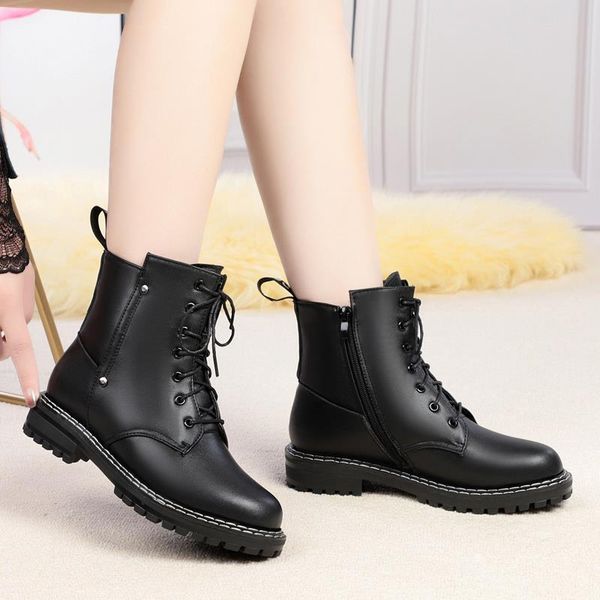 snow boots женщины подлинные кожаные сапоги теплый зашнуровать ботинки зимы повелительниц густой мех голеностопного черный zapatos де mujer, Black
snow boots женщины подлинные кожаные сапоги теплый зашнуровать ботинки зимы повелительниц густой мех голеностопного черный zapatos де mujer, Black