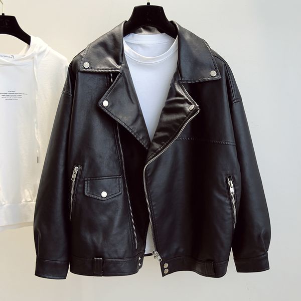2021 new spring for women in casual soft released plutonium from the women's leather jacket rivet b55q, Black
2021 new spring for women in casual soft released plutonium from the women's leather jacket rivet b55q, Black