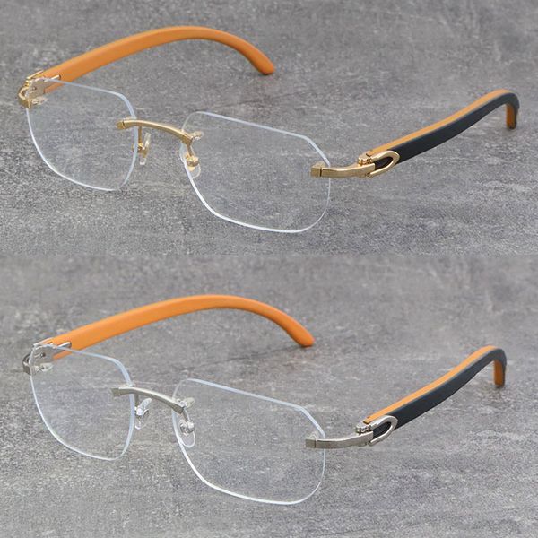 4 color rimless metal new black inside orange wood frames transparent frame lens optical wooden 18k gold frame glasses 3524012 square eyewea, Silver
4 color rimless metal new black inside orange wood frames transparent frame lens optical wooden 18k gold frame glasses 3524012 square eyewea, Silver
