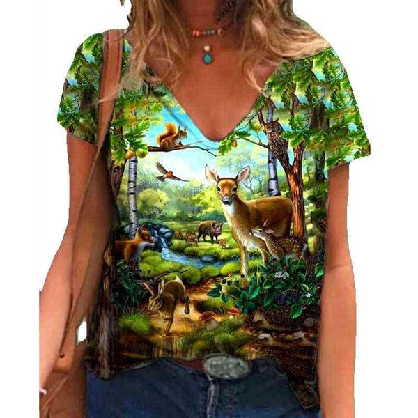 women's t-shirt fashion brand women's casual v-neck loose short sleeve digital printing 3d t-shirt, White
women's t-shirt fashion brand women's casual v-neck loose short sleeve digital printing 3d t-shirt, White