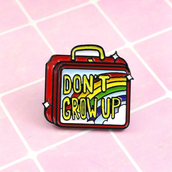small suitcase red don't geow up special personality tide new brooch creative cartoon lapels denim badge various brooches, Blue
small suitcase red don't geow up special personality tide new brooch creative cartoon lapels denim badge various brooches, Blue