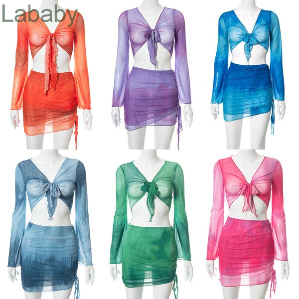 2022 women two piece dress tie dye long sleeve crop open navel pleated gauze skirt suits club outfits matching sets, White
2022 women two piece dress tie dye long sleeve crop open navel pleated gauze skirt suits club outfits matching sets, White