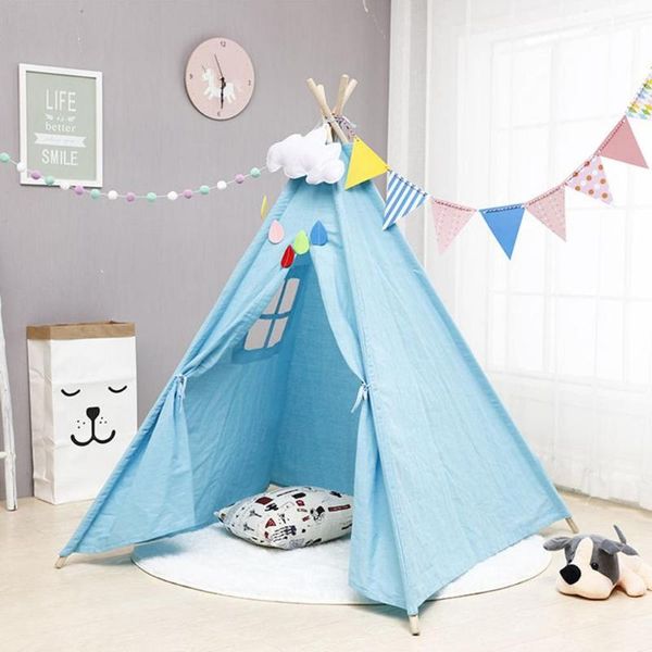 1.35m/1.6m Style Children Tent For Kids Removeable Gaming Tent Tung Wood Indoor Bedroom Accessories Cute Castle