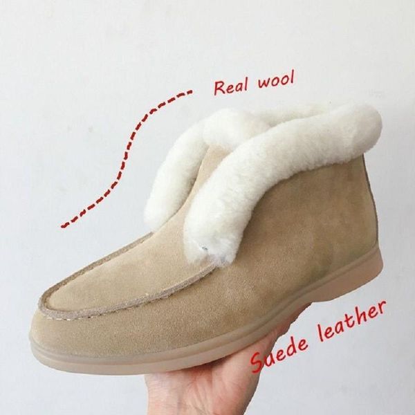cowhide and suede ankle boots natural fur winter boots warm non-slip snow for women round toe slip-on, Black
cowhide and suede ankle boots natural fur winter boots warm non-slip snow for women round toe slip-on, Black