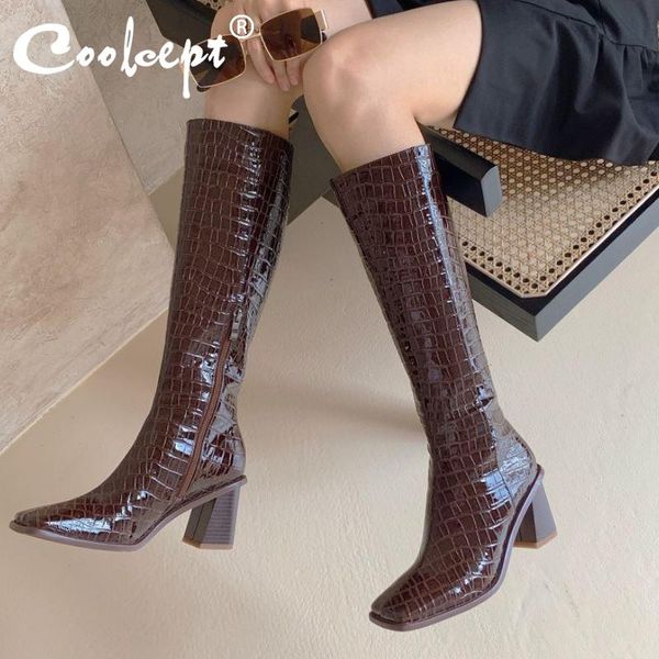 coolcept новый дизайн женщины высокий каблук сапоги странная каблука площади toe зимы женщин колено высокие сапоги мода обувь размер 33-40, Black
coolcept новый дизайн женщины высокий каблук сапоги странная каблука площади toe зимы женщин колено высокие сапоги мода обувь размер 33-40, Black