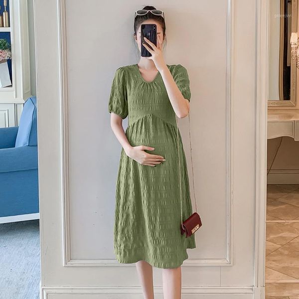 bowknot lace-up waist sweet maternity dress solid color short sleeve pregnant women empire dress pregnancy pleated chiffon1, White
bowknot lace-up waist sweet maternity dress solid color short sleeve pregnant women empire dress pregnancy pleated chiffon1, White