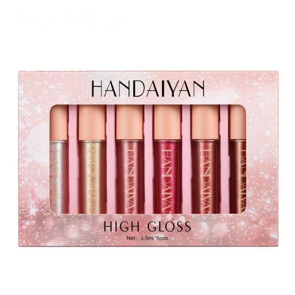 new arrival handaiyan 6pcs set moisturize luminous lacquer-shine high gloss metallic diamond pearly lip gloss 20sets/lot dhl
new arrival handaiyan 6pcs set moisturize luminous lacquer-shine high gloss metallic diamond pearly lip gloss 20sets/lot dhl