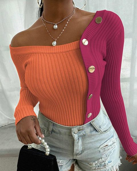 women's sweaters one-shoulder sweater contrast stitching tight-fitting pullover long-sleeved cusual spring autumn fashion women 20, White;black
women's sweaters one-shoulder sweater contrast stitching tight-fitting pullover long-sleeved cusual spring autumn fashion women 20, White;black