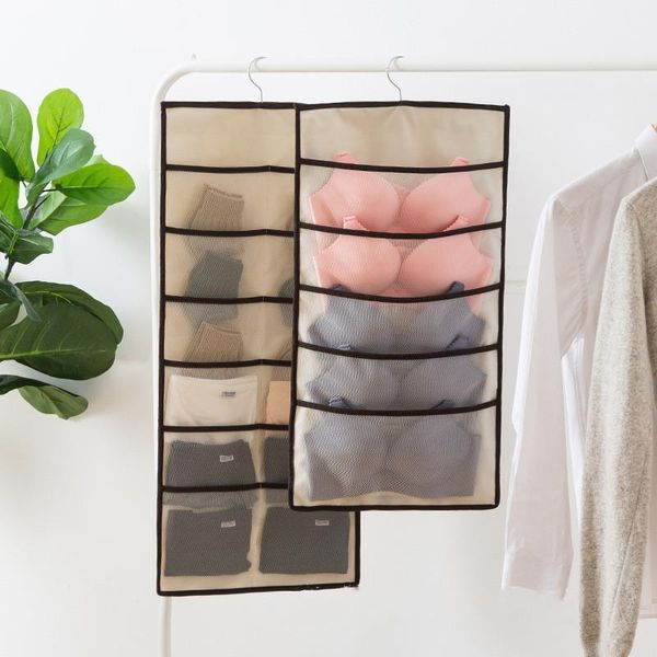 wall type double-sided storage hanging bag underwear storage hanging bag panty socks moisture-proof space saving1 
wall type double-sided storage hanging bag underwear storage hanging bag panty socks moisture-proof space saving1