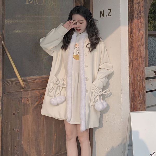 new spring white sweet wool elegant warm kawaii trend coat casual japanese style korean long overcoat women 2021 fhc4, Black
new spring white sweet wool elegant warm kawaii trend coat casual japanese style korean long overcoat women 2021 fhc4, Black