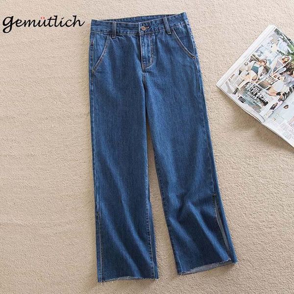 gemutlich over size women wide leg pants high waist denim jeans ankle-length pants side split loose trousers fashion1, Blue
gemutlich over size women wide leg pants high waist denim jeans ankle-length pants side split loose trousers fashion1, Blue