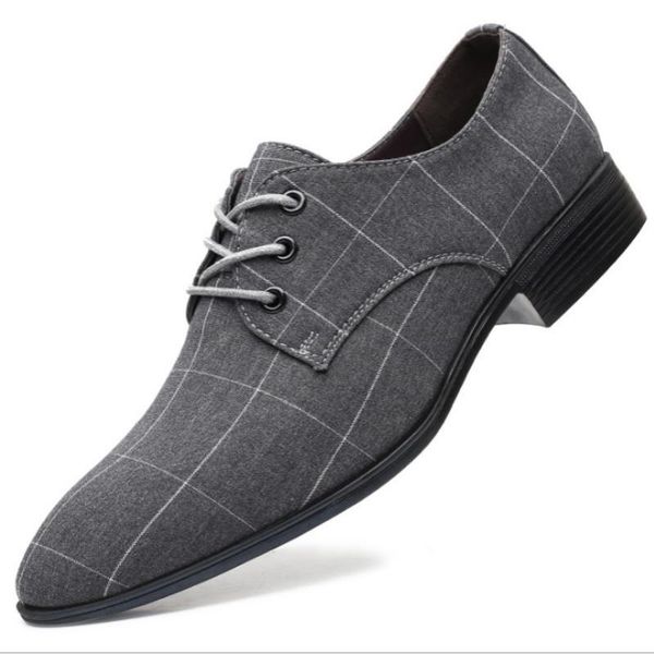 2020 new men's cloth pointed leather shoes men's fashion wild korean lace-up wedding business leather shoes, Black 
2020 new men's cloth pointed leather shoes men's fashion wild korean lace-up wedding business leather shoes, Black