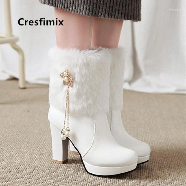 boots cresfimix botas de mujer women fashion white pu leather fur warm snow lady casual comfortable high heel black a60761
boots cresfimix botas de mujer women fashion white pu leather fur warm snow lady casual comfortable high heel black a60761