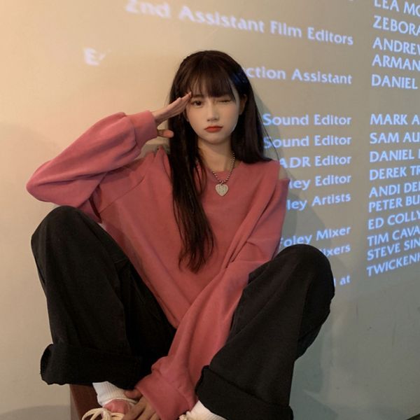 design senseshoulder zipper sweater candy sweater loose short slim candy long sleeve lzrii, Black 
design senseshoulder zipper sweater candy sweater loose short slim candy long sleeve lzrii, Black