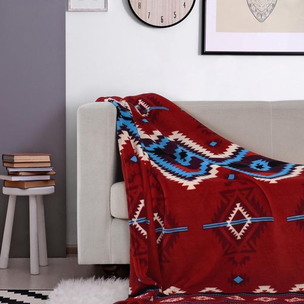 blanket geometric pattern coral fleece bed blanket nap