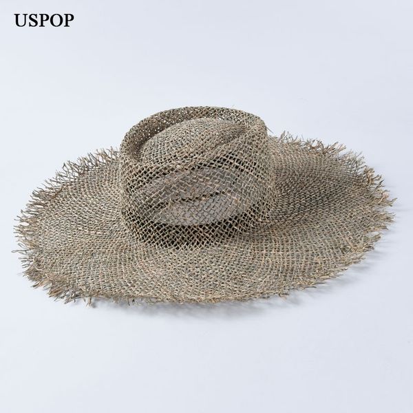 uspop women handmade sun breathable natural seaweed hats casual summer wide brim beach jazz straw hat y200602, Blue;gray
uspop women handmade sun breathable natural seaweed hats casual summer wide brim beach jazz straw hat y200602, Blue;gray