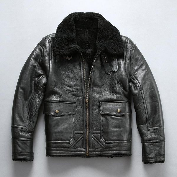 men's leather & faux avirexfly 2021 men b3 flight jacket shearling cold winter pilot jackets casual imported wool fur sheepskin russia, Black
men's leather & faux avirexfly 2021 men b3 flight jacket shearling cold winter pilot jackets casual imported wool fur sheepskin russia, Black
