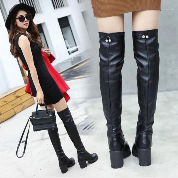 europe and america style women platform high boots thick heeled thigh boot female slim winter shoes round toe black1, Black
europe and america style women platform high boots thick heeled thigh boot female slim winter shoes round toe black1, Black