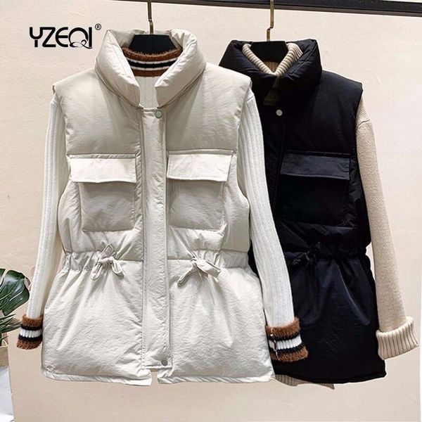 yzeqi 2021 women casual winter white black waistcoat female short sleeveless jackets fashion sleeveless outerwear vest, Black;white
yzeqi 2021 women casual winter white black waistcoat female short sleeveless jackets fashion sleeveless outerwear vest, Black;white