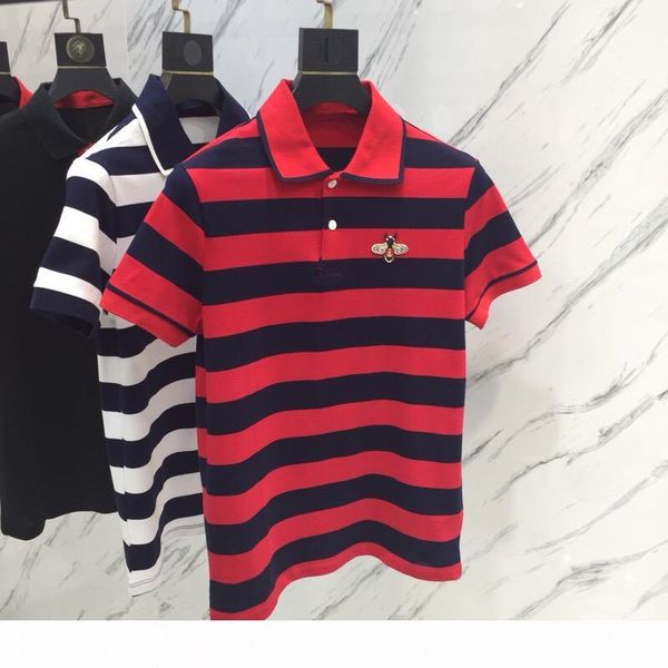2018 summer brand polo pure color stripe men shirt bee embroidery men's fashion short sleeve tee shirts good quality homme camisa polo, White;black
2018 summer brand polo pure color stripe men shirt bee embroidery men's fashion short sleeve tee shirts good quality homme camisa polo, White;black