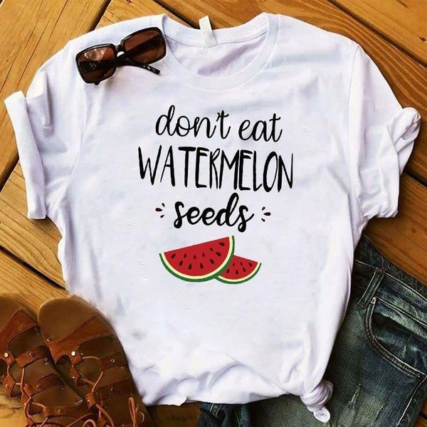 women lady t shirt don't eat watermelon seed printed tshirt ladies tee shirt women female clothes graphic t-shirt, White
women lady t shirt don't eat watermelon seed printed tshirt ladies tee shirt women female clothes graphic t-shirt, White