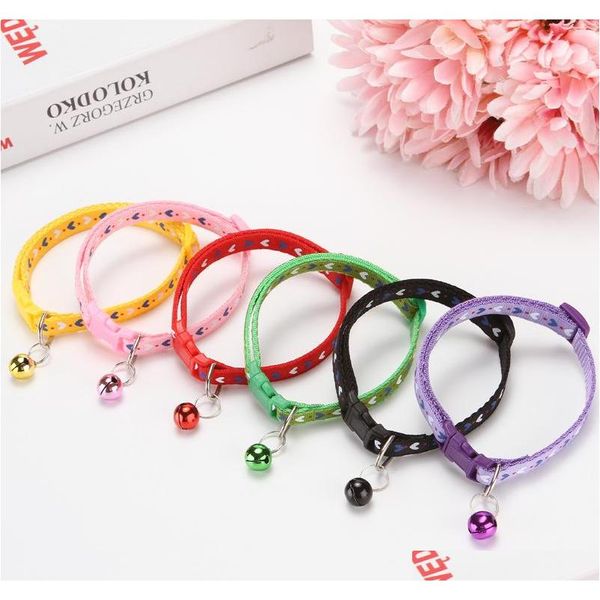 heart print candy color dog cat collars with bell adjustable size necklace neck strap pets supplies nce86
heart print candy color dog cat collars with bell adjustable size necklace neck strap pets supplies nce86