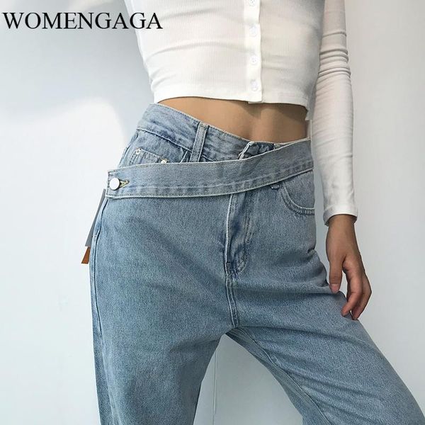 womengaga autumn winter new style belt high waist straight jeans loose wide leg pants cotton elastic denim women's trousers f84, Blue
womengaga autumn winter new style belt high waist straight jeans loose wide leg pants cotton elastic denim women's trousers f84, Blue