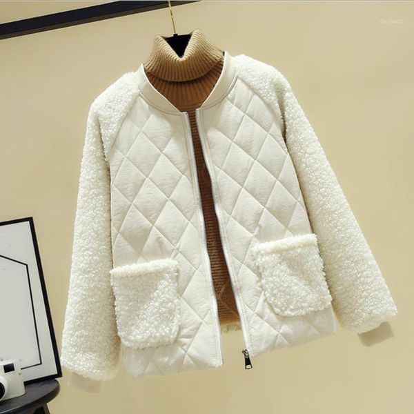 lambs patchwork women's winter jacket solid plush casual thicken cashmere coat 2021 new women parkas jackets female winter1, Black
lambs patchwork women's winter jacket solid plush casual thicken cashmere coat 2021 new women parkas jackets female winter1, Black