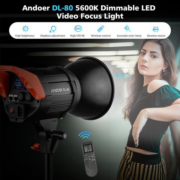 andoer dl-80 80w video focus light 5600k daylight dimmable cob led video light cri95+ bowens mount with remote control for
andoer dl-80 80w video focus light 5600k daylight dimmable cob led video light cri95+ bowens mount with remote control for
