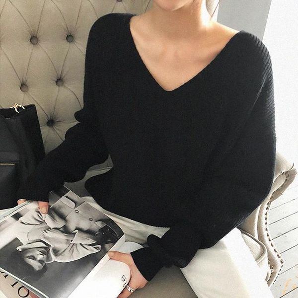 all-match basic sweater lazy wind autumn winter loose korean v-neck sweater pullover short short-sleeved women1, White;black
all-match basic sweater lazy wind autumn winter loose korean v-neck sweater pullover short short-sleeved women1, White;black