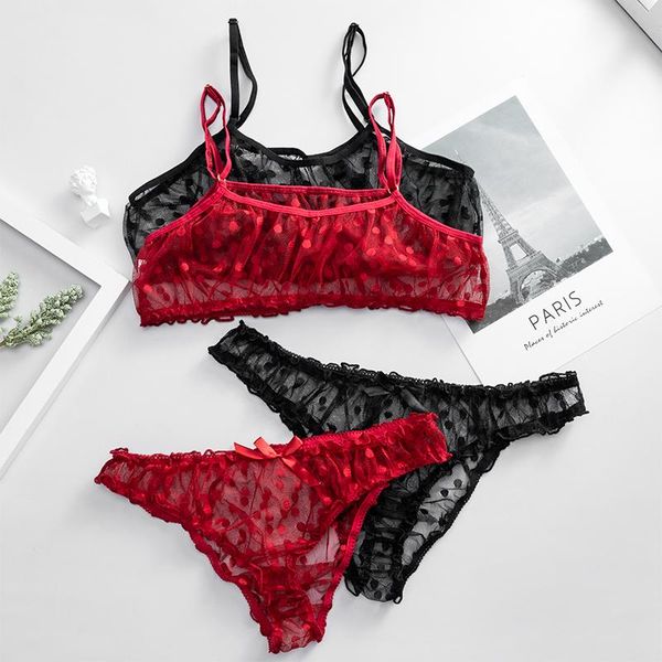 new lingerie set underwear polka dot mesh frill trim lace women bra set lace transparent black red color 2020, Red;black
new lingerie set underwear polka dot mesh frill trim lace women bra set lace transparent black red color 2020, Red;black
