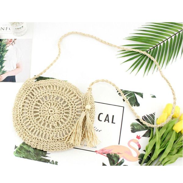 rattan woven round women straw bag handbag knit summer beach bag woman shoulder messenger tassel bags
rattan woven round women straw bag handbag knit summer beach bag woman shoulder messenger tassel bags