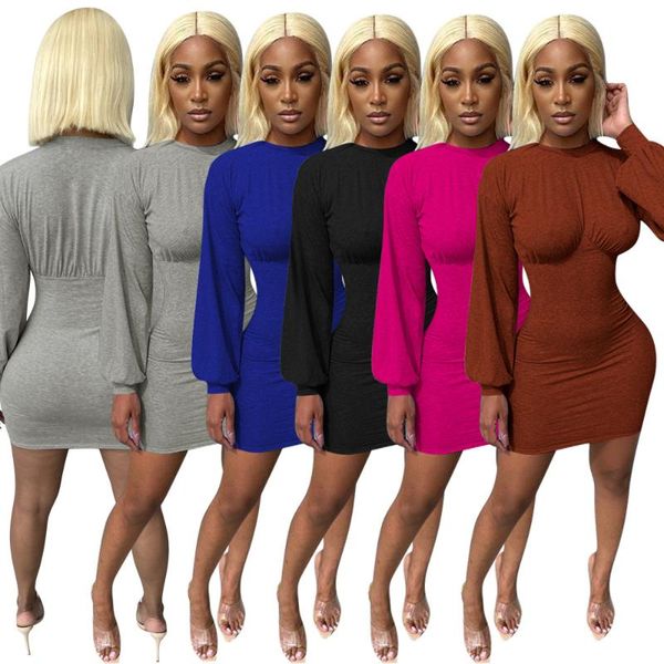 casual dresses autumn winter women puff sleeve slim bodycon party dress vestidos, Black;gray
casual dresses autumn winter women puff sleeve slim bodycon party dress vestidos, Black;gray
