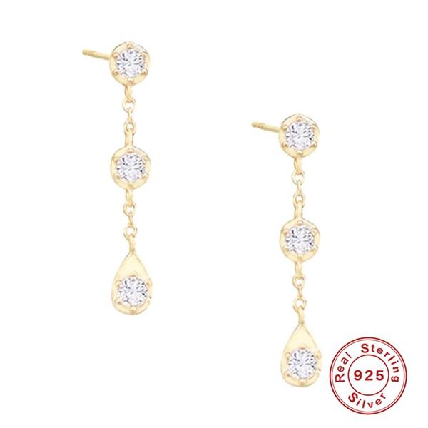 sterling silver minimalist 3 zircons stud earrings for women piercing earring earings chain jewelry gift pendientes, Golden;silver
sterling silver minimalist 3 zircons stud earrings for women piercing earring earings chain jewelry gift pendientes, Golden;silver