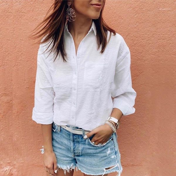women white blouses button long sleeve shirt female casual loose blouses fashion1