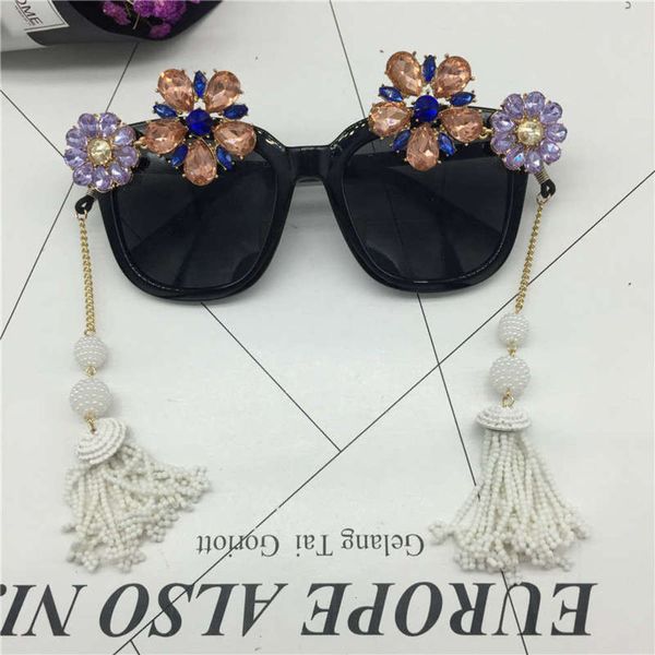 sunglasses baroque temperament color water diamond seaside holiday beads tassel beach sunglasses tide, White;black
sunglasses baroque temperament color water diamond seaside holiday beads tassel beach sunglasses tide, White;black