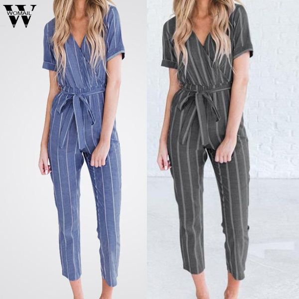 women's jumpsuits & rompers womail women summer fashion short sleeved plus size simple beach loose long with belt holiday 2021 m531, Black;white
women's jumpsuits & rompers womail women summer fashion short sleeved plus size simple beach loose long with belt holiday 2021 m531, Black;white