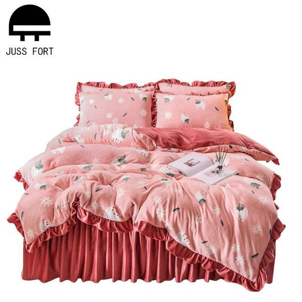 upscale coral fleece bedding 4pcs set thicken winter flannel duvet cover bed skirt bed sheet pillowcase quilting quilt covers
upscale coral fleece bedding 4pcs set thicken winter flannel duvet cover bed skirt bed sheet pillowcase quilting quilt covers