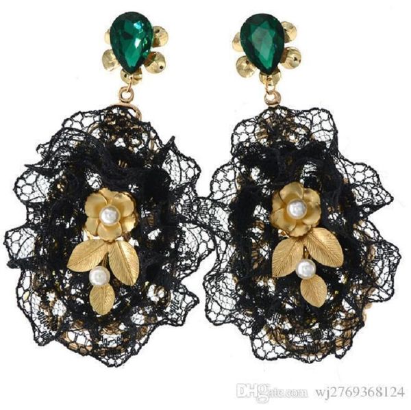 retro baroque handmade lace flower earrings crystal pearl earring eardrop women girl runway look charm jewelry, Gray
retro baroque handmade lace flower earrings crystal pearl earring eardrop women girl runway look charm jewelry, Gray