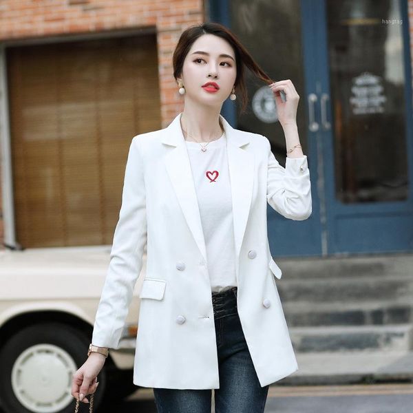 small suit jacket 2019 autumn new casual fashion temperament waist thin solid color double-breasted suit ladies shirt1, White;black
small suit jacket 2019 autumn new casual fashion temperament waist thin solid color double-breasted suit ladies shirt1, White;black