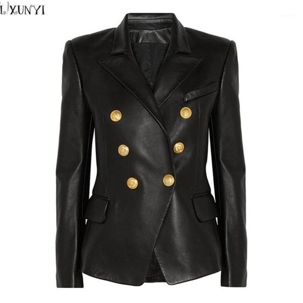 lxunyi 2019 autumn winter new double breasted black leather coat women casual turn-down collar slim pu leather jacket female1
lxunyi 2019 autumn winter new double breasted black leather coat women casual turn-down collar slim pu leather jacket female1