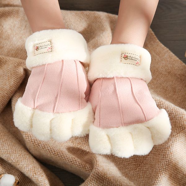 gloves female winter korean version cute versatile, and plush warm ins girl students show their fingers, Blue;gray
gloves female winter korean version cute versatile, and plush warm ins girl students show their fingers, Blue;gray