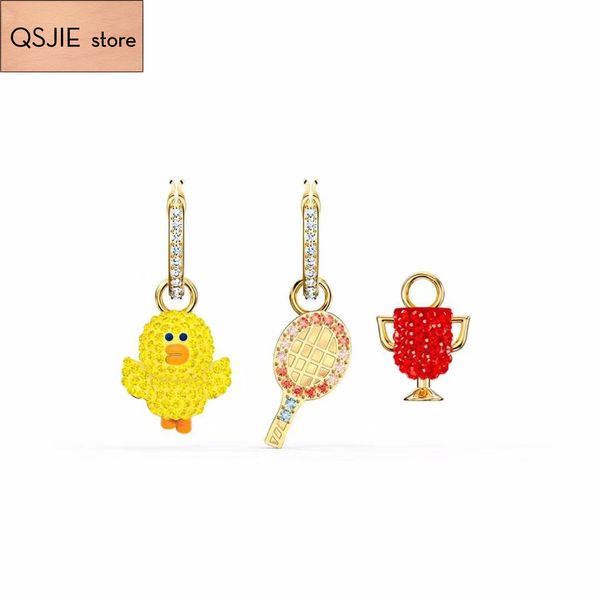 qsjie swa new style. super beautiful badminton racket and yellow duck cute lady earrings charming fashion jewelry, Golden;silver
qsjie swa new style. super beautiful badminton racket and yellow duck cute lady earrings charming fashion jewelry, Golden;silver