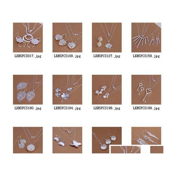 mixed order 925 silver necklace earrings set fashion jewelry for women shipping 12set/lot oihvd
mixed order 925 silver necklace earrings set fashion jewelry for women shipping 12set/lot oihvd